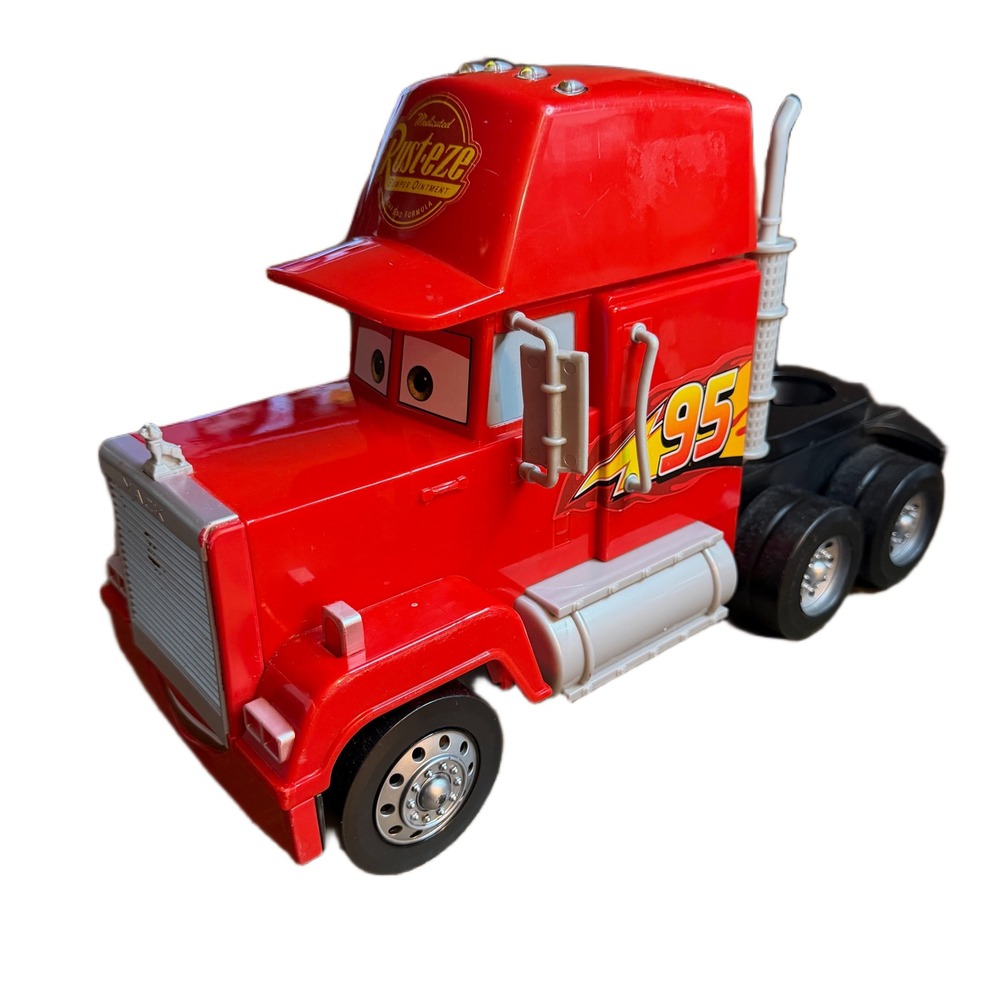Disney Pixar Cars Mack Hauler Red Rust-eze Semi Truck Cab Lightning McQueen 95